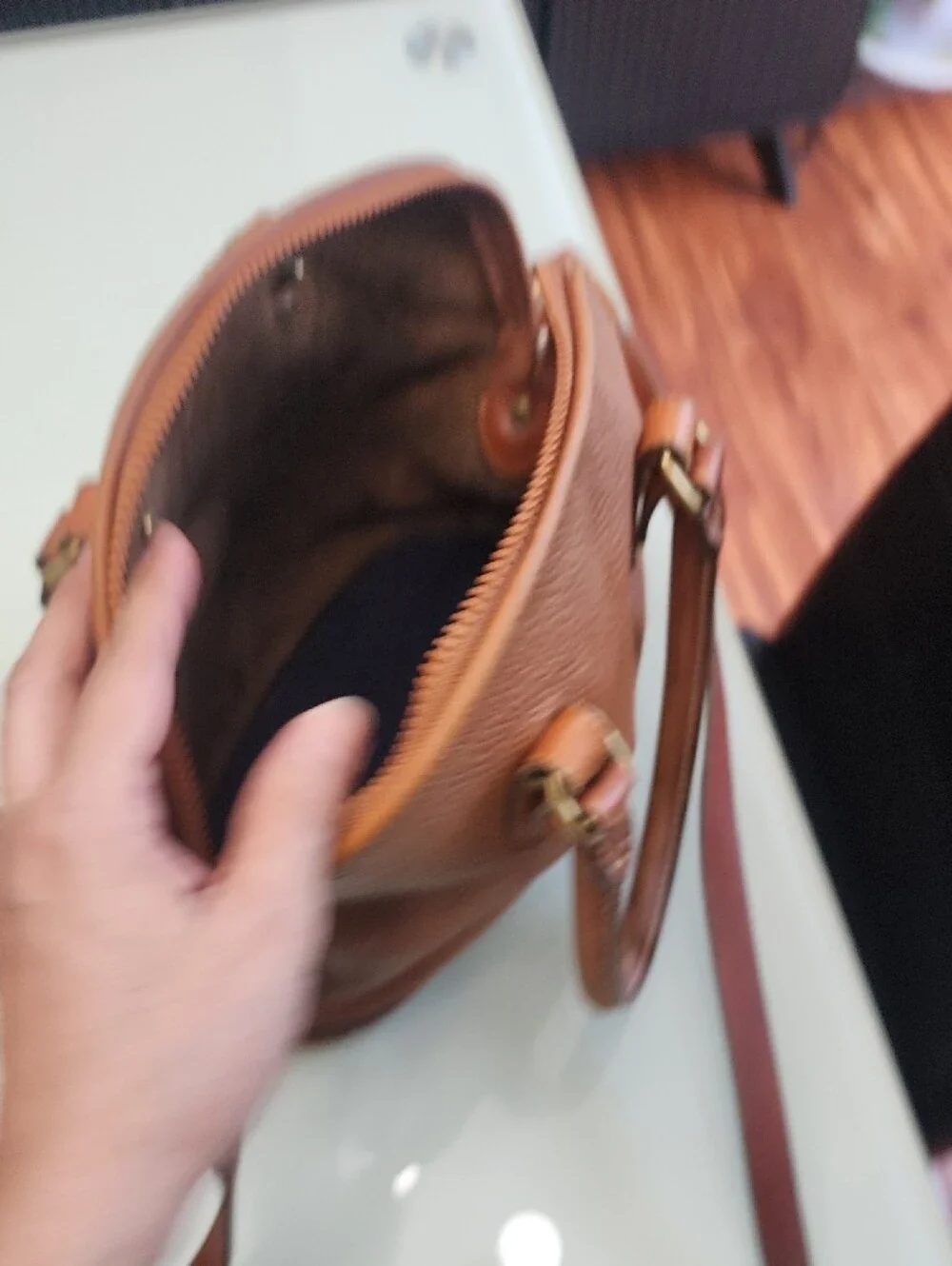 Dooney & Bourke  Chestnut Brown Pebbled Leather Satchel All Weather. No Tag